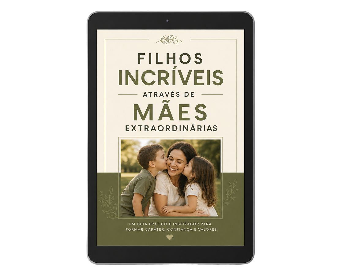 Mockup do material Filhos Incríveis através de Mães Extraordinárias